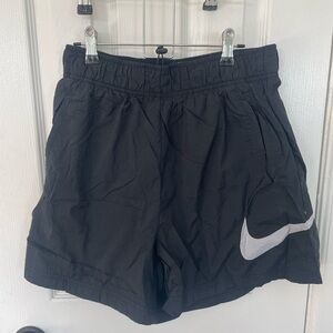 Nike Black Athletic Shorts with White Swoosh